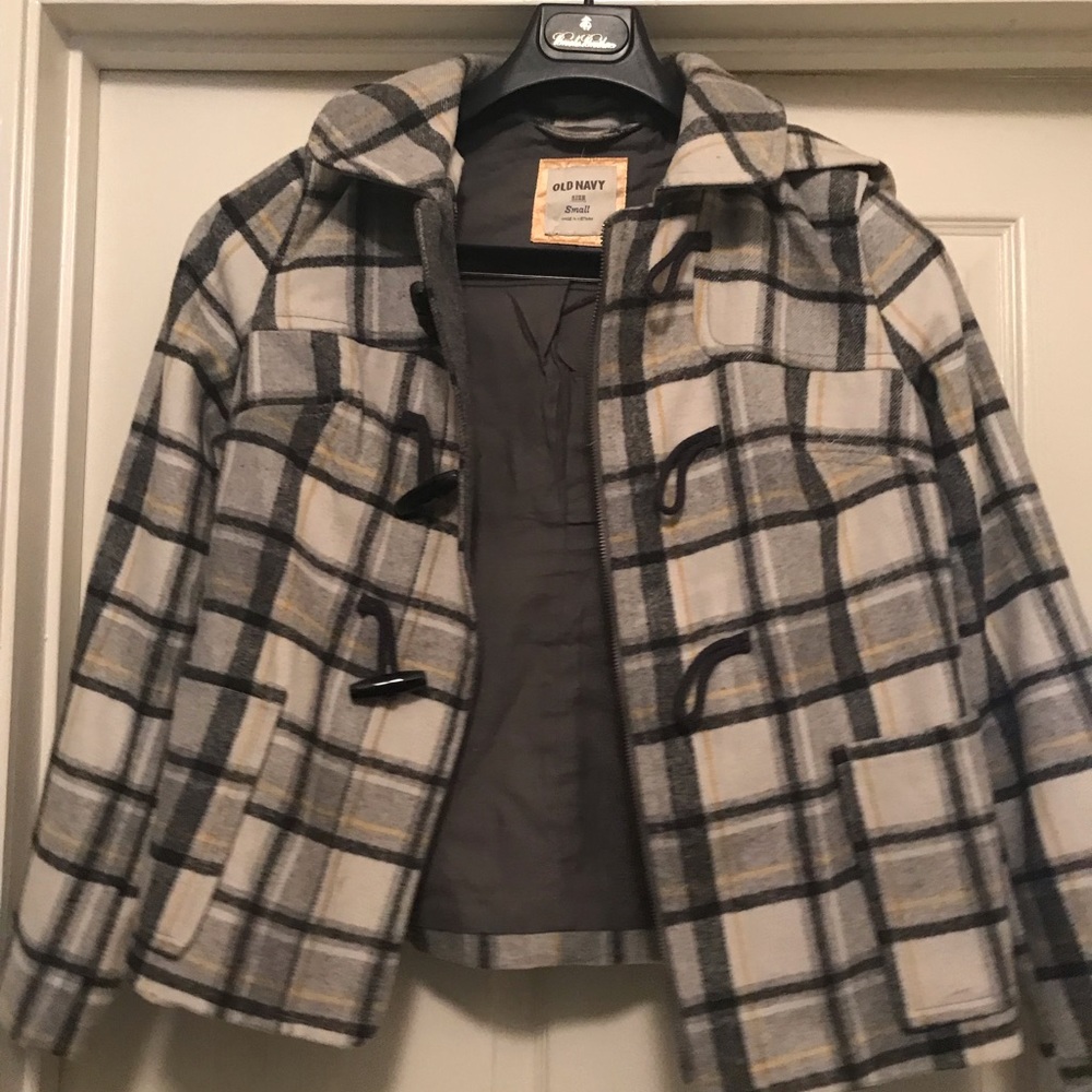 Old Navy Plaid Peacoat